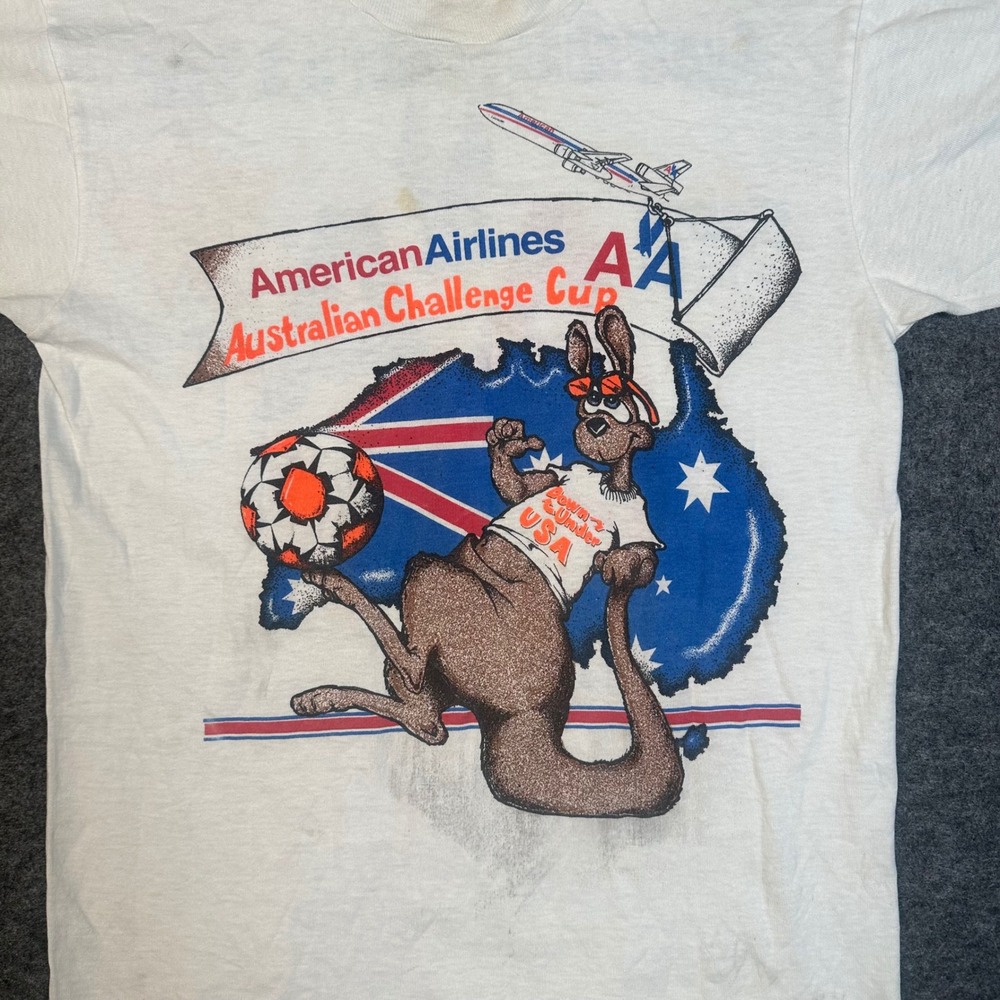VTG 90s Single Stitch American Airlines Australian Soccer Shirt Small - Picture 3 of 14
